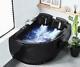 XXL Luxury Whirlpool Bathtub Black Double Bath With Massage LED Size Corner Bath