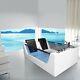 XXL Luxury Whirlpool Bathtub Self-Supporting with Glass LED Heater Front for