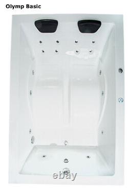 XXL Whirlpool Bathtub for 2 Persons Opt Heater Ozone Detached Od. Corner Bath